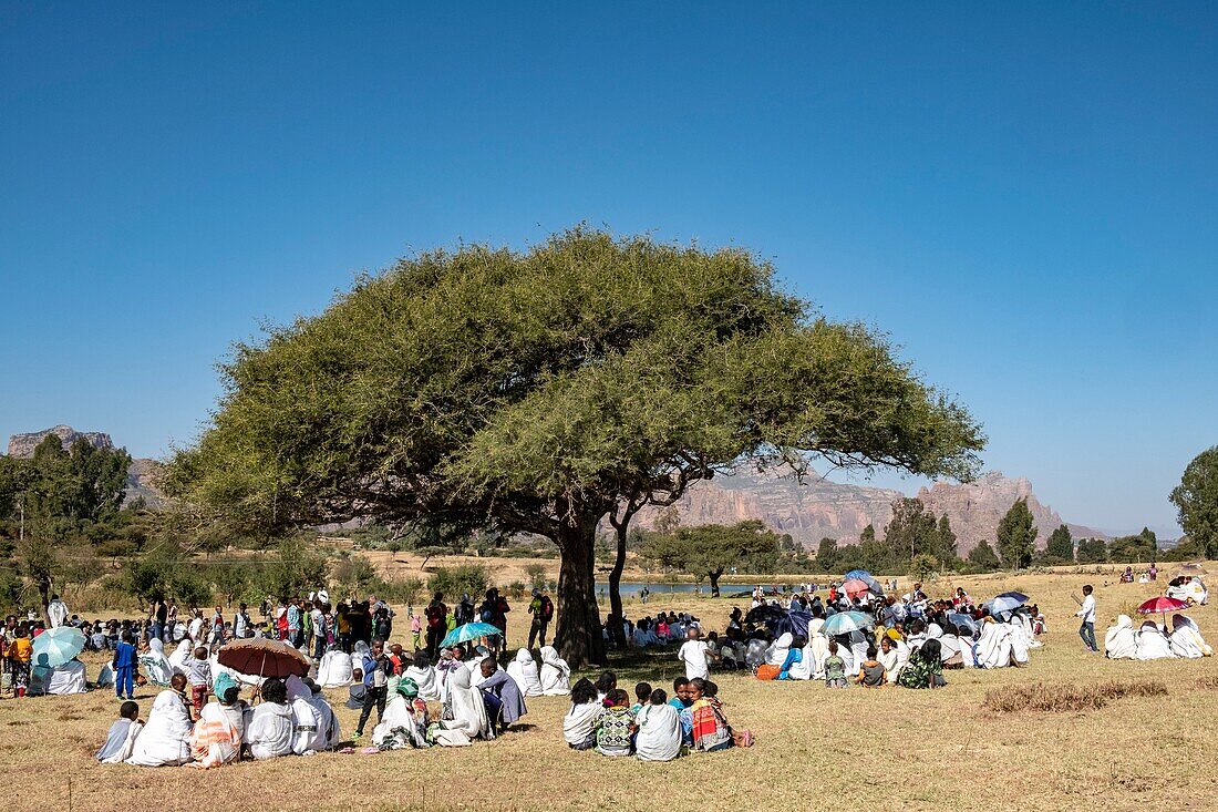 Äthiopien, Regionalstaat Tigray, Gheralta-Gebirge, Timkat-Fest 19. Januar 2019