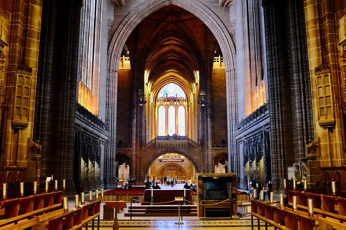 Vereinigtes Königreich, Liverpool, Kathedrale, erbaut im 20. Jahrhundert von Giles Gilbert Scott, die größte anglikanische Kirche der Welt