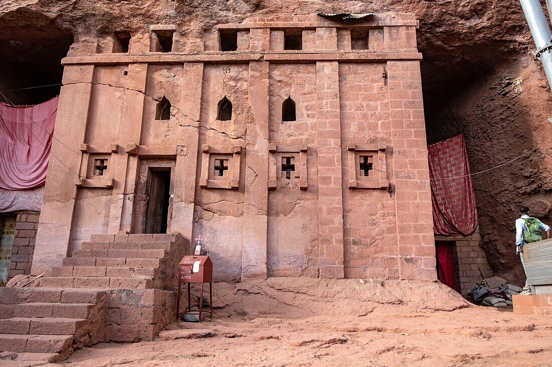 Äthiopien, Amhara-Region, Lalibela, monolithische Kirche Bet Gabriel, von der UNESCO in die Liste des Welterbes aufgenommen