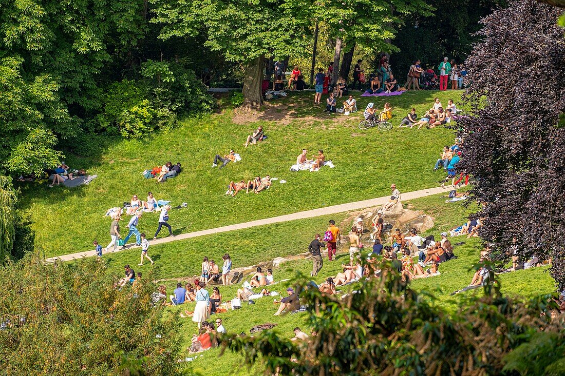 France, Paris, the park of Buttes de Chaumont