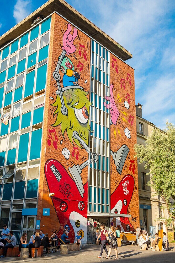 France, Paris, Montparnasse district, the wasteland of the Grands Voisins in the former Hospital Saint Vincent de Paul, space of reception and solidarity