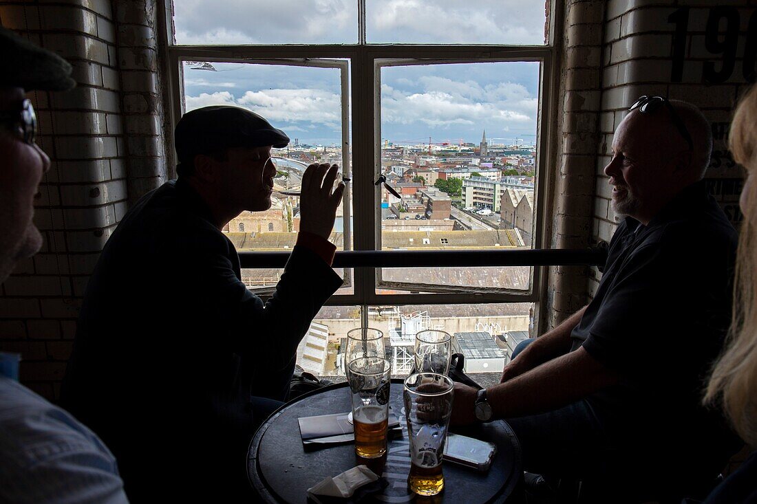 Ireland, Dublin, Guinness Storehouse, museum in the factory retracing the history of the famous Irish beer with a rooftop bar and its panoramic view