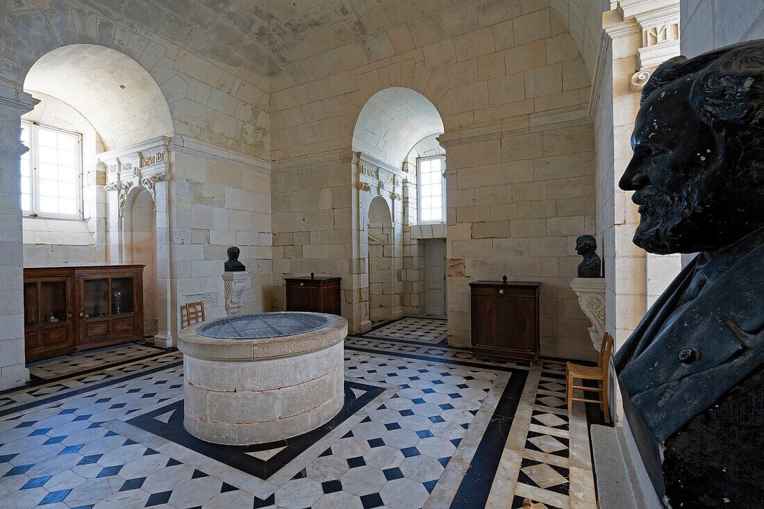 France, Gironde, Verdon-sur-Mer, rocky plateau of Cordouan, lighthouse of Cordouan, classified Historical Monuments, kings room