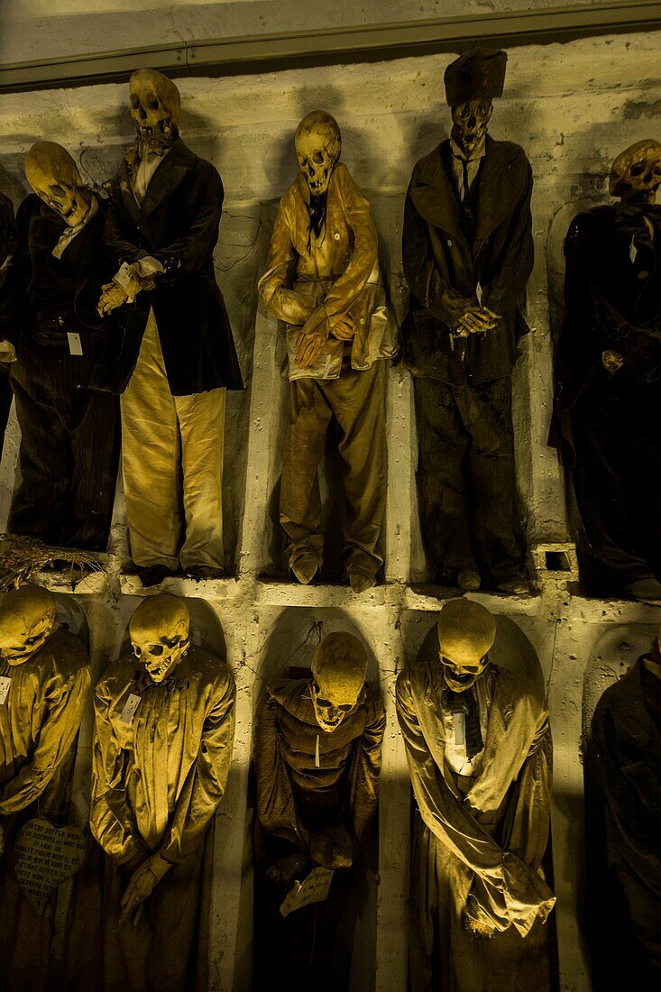 Italy, Sicily, Palermo, catacombs of the Capuchin convent, mumies