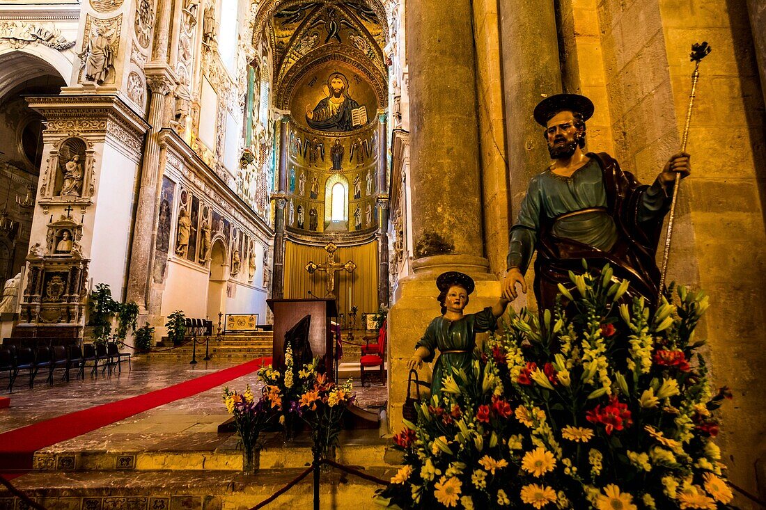 Italy, Sicily, Cefalu, cathedral