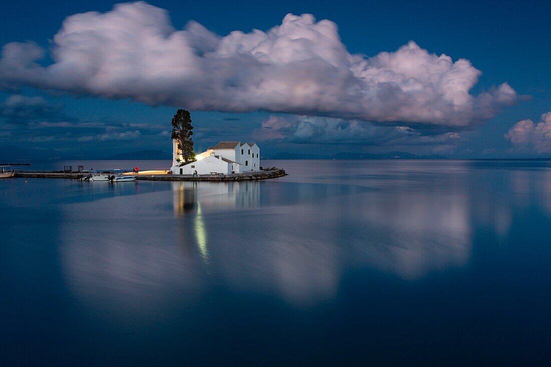 Greece, Ionian Islands, Corfu, Kanoni, Vlacherna Monastery