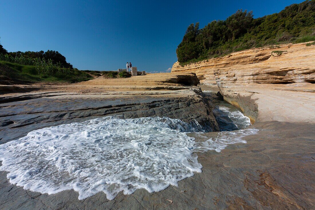 Greece, Ionian Islands, Corfu, North Coast, Sidari, Love Canal beaches