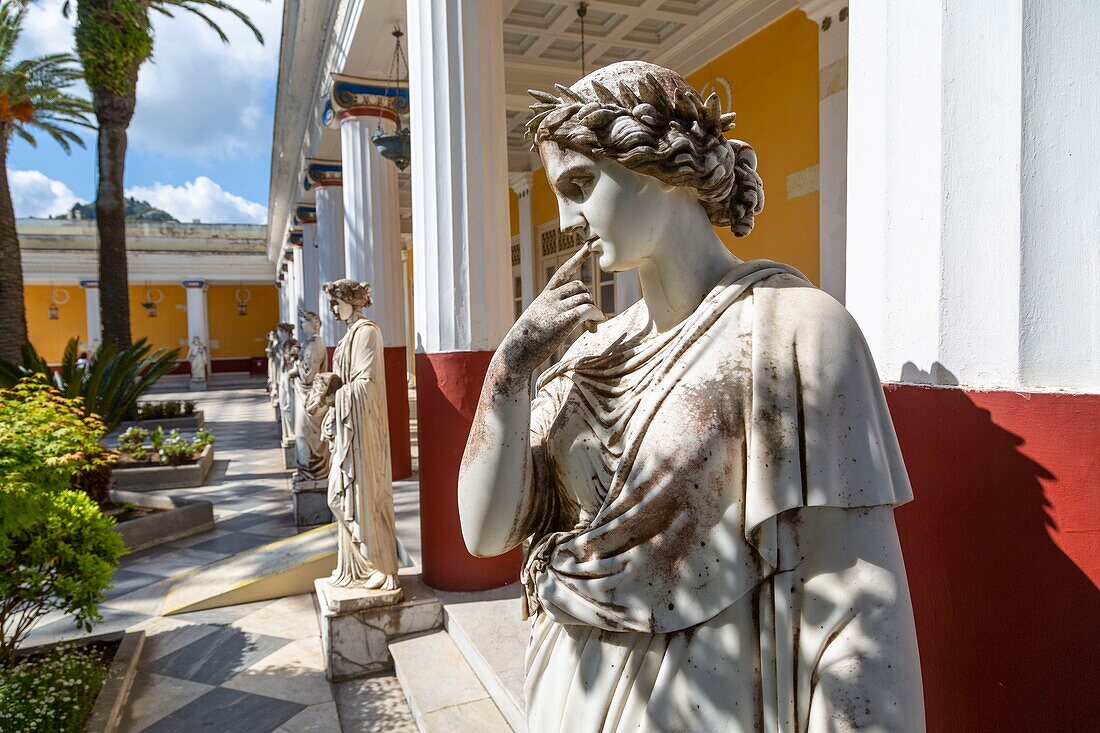 Greece, Ionian Islands, Corfu, Achilleion, neoclassical palace of the Empress Elisabeth of Austria, the famous Sissi