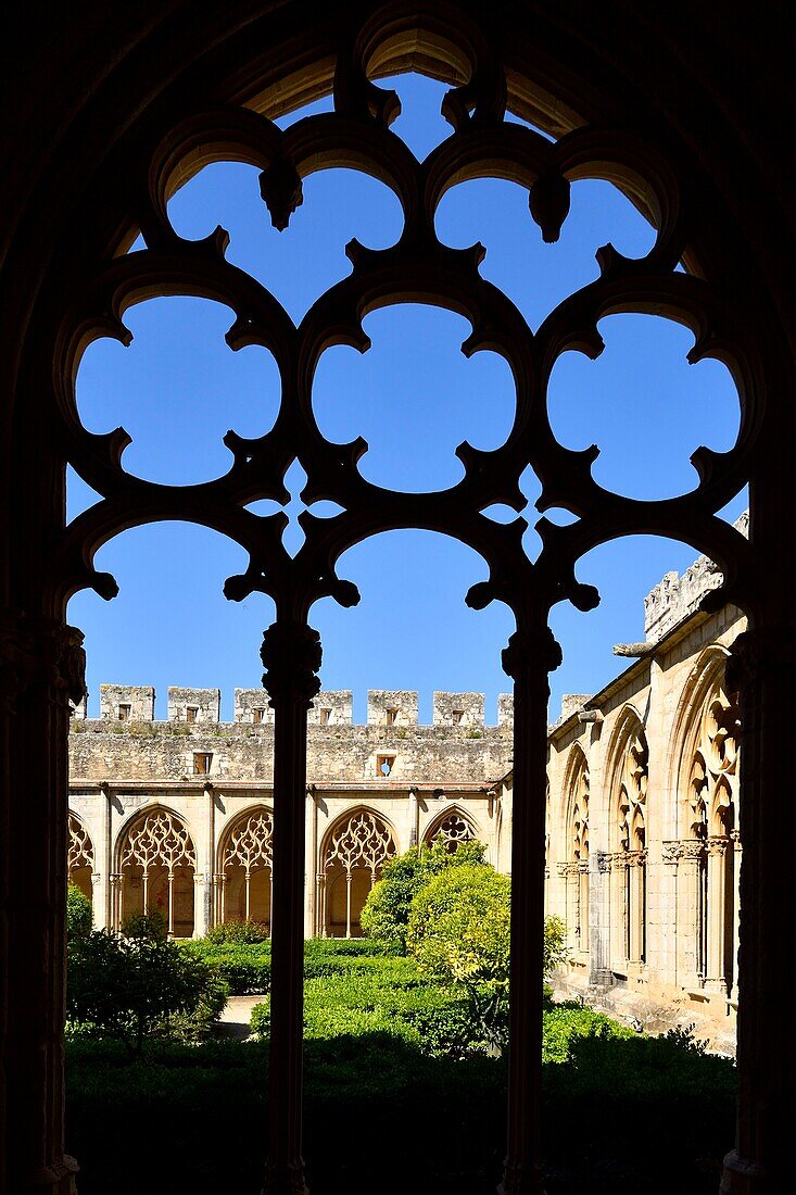 Spain, Catalonia, Tarragona Province, Alt Camp comarca, La ruta del Cister, Aiguamurcia, monastery of Santes Creus, the cloister