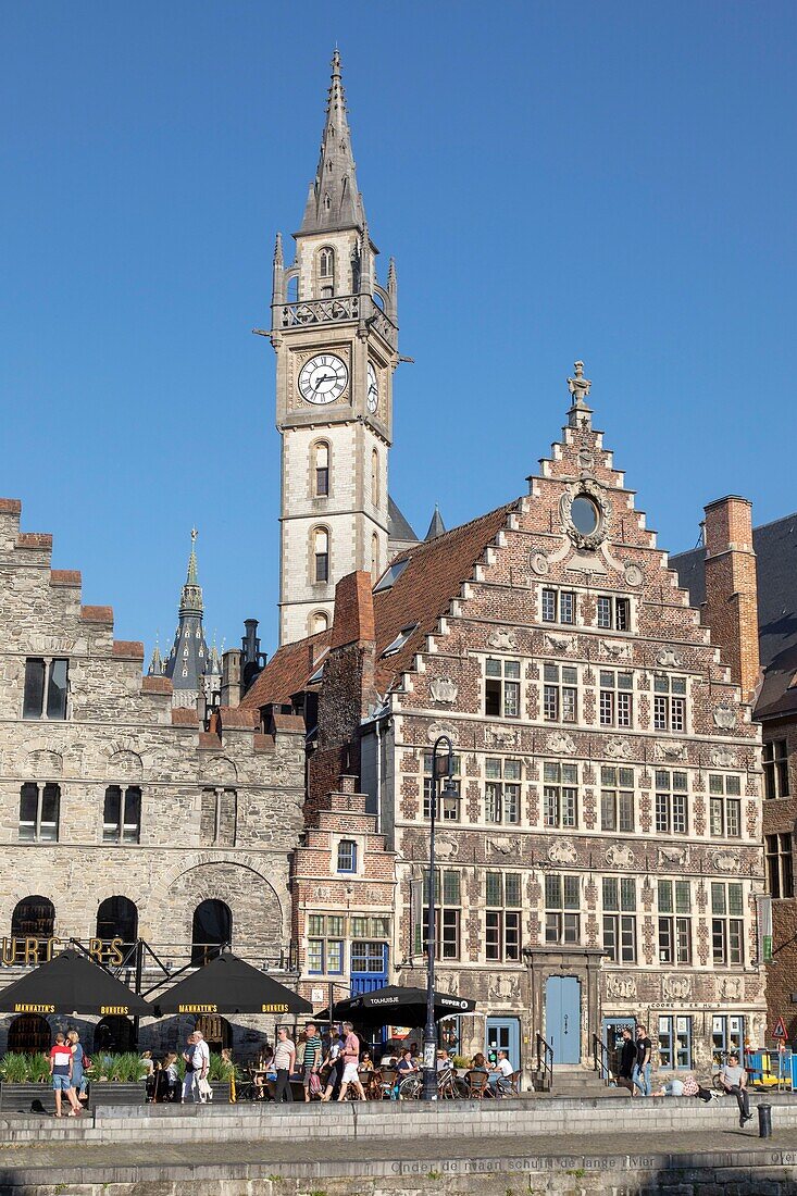 Belgium, East Flanders, Ghent, clock tower of the old post office