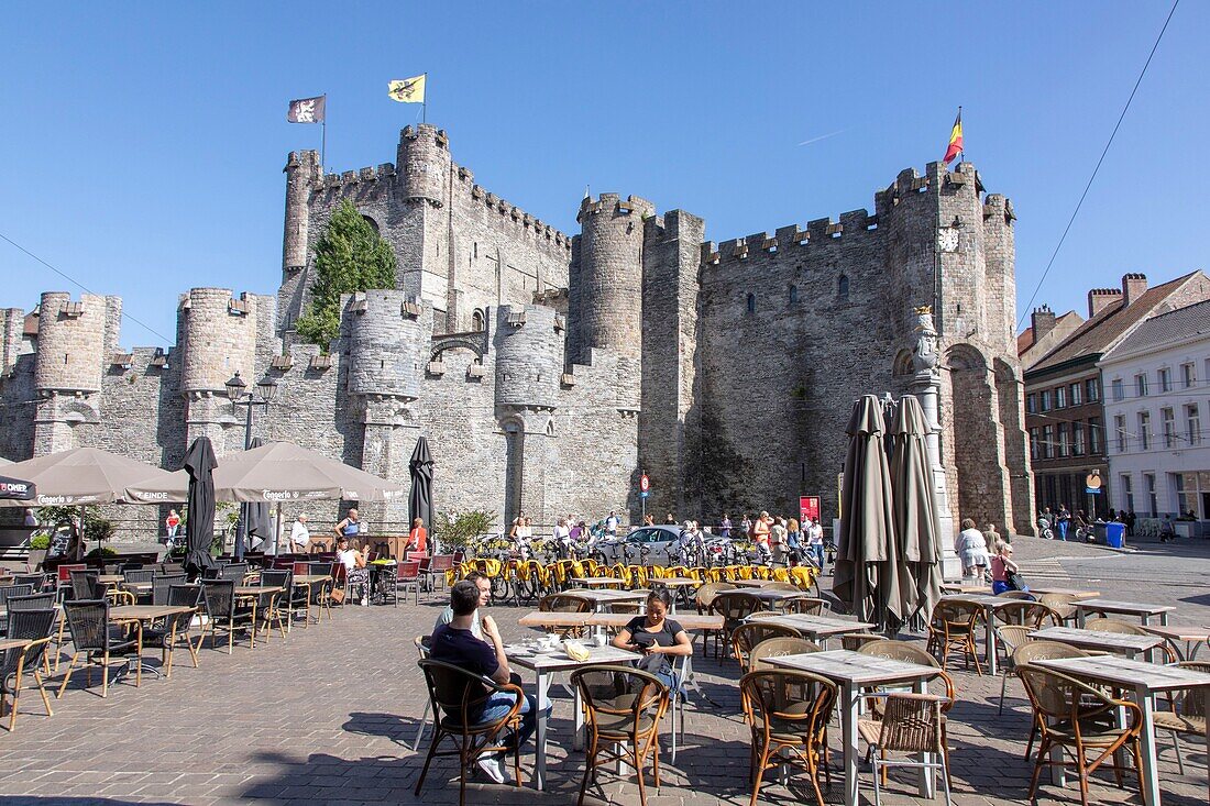 Belgium, East Flanders, Ghent, Castle of the Counts of Flanders (Gravensteen) built in 1180