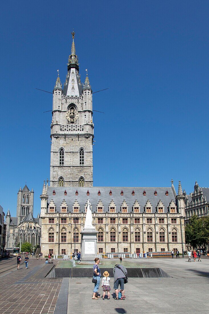 Belgien, Ostflandern, Gent, Glockenturm aus dem 14. Jahrhundert, von der UNESCO zum Weltkulturerbe erklärt