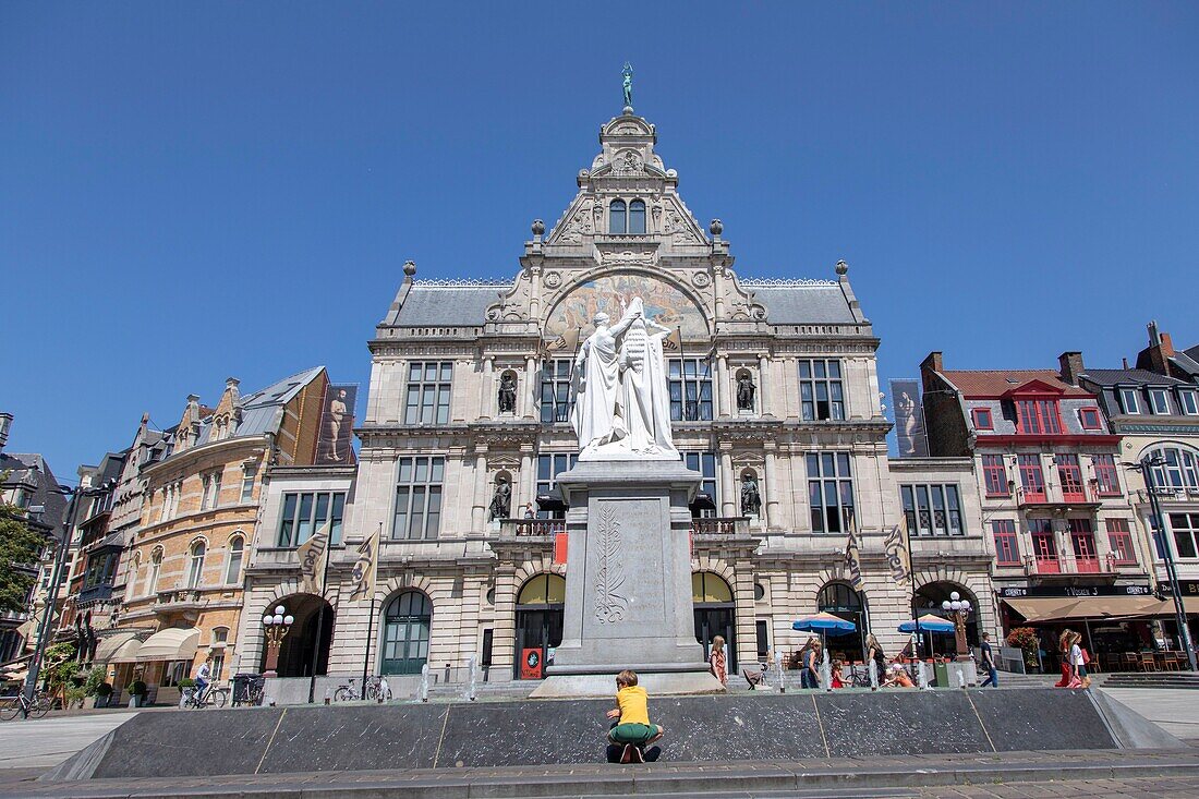 Belgium, East Flanders, Ghent, Municipal theatre building, Royal Dutch Theatre built in 1899, on Sint-Baafsplein