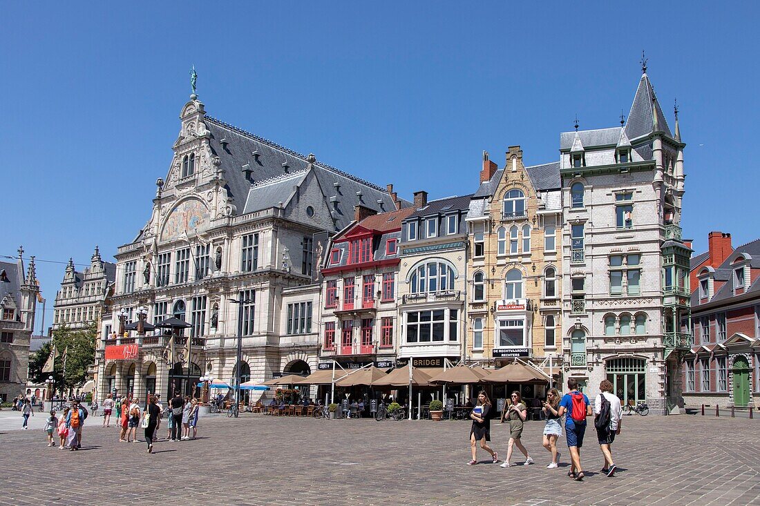 Belgium, East Flanders, Ghent, Municipal theatre building, Royal Dutch Theatre built in 1899, on Sint-Baafsplein