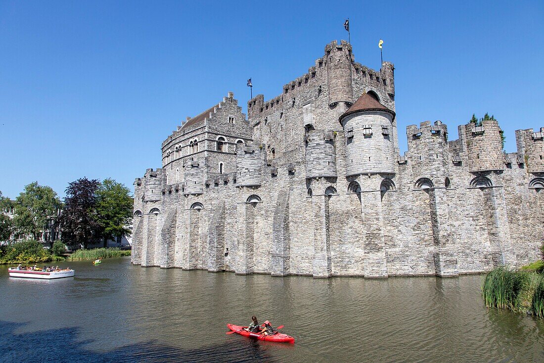 Belgien, Ostflandern, Gent, Schloss der Grafen von Flandern (Gravensteen) aus dem Jahr 1180