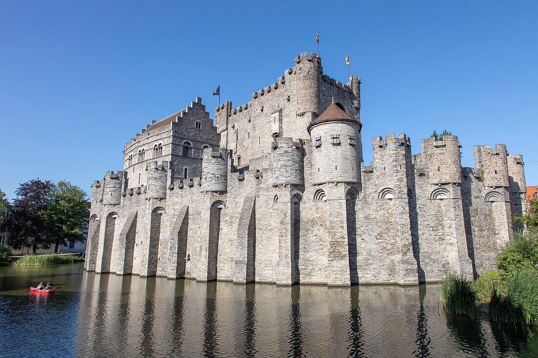 Belgien, Ostflandern, Gent, Schloss der Grafen von Flandern (Gravensteen) aus dem Jahr 1180