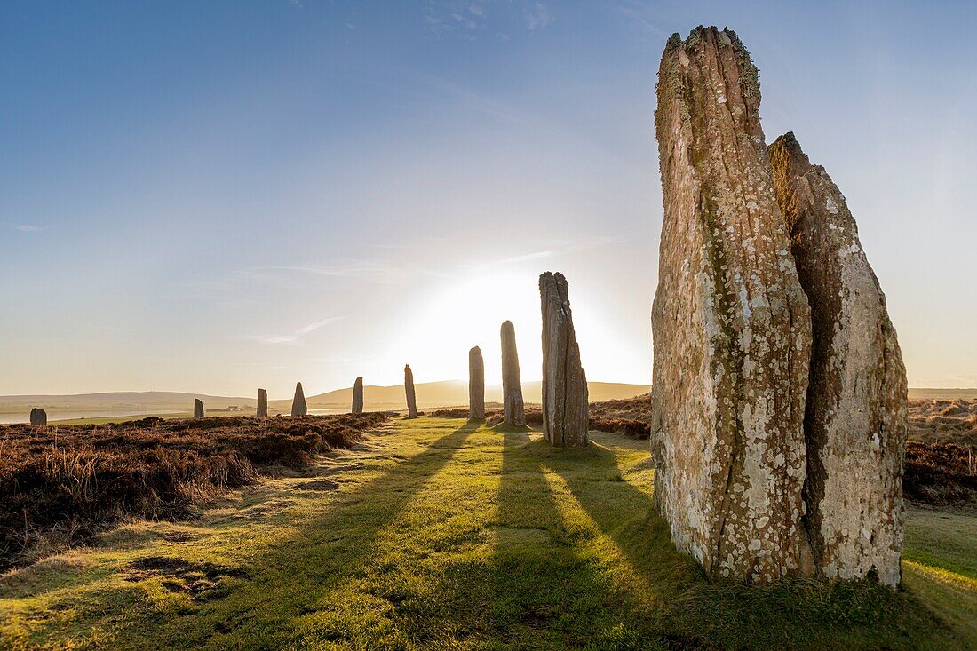 Vereinigtes Königreich, Schottland, Orkney-Inseln, Festland, Ring of Brodgar, Heart of Neolithic Orkney, von der UNESCO zum Weltkulturerbe erklärt