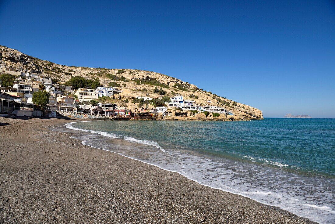 Greece, Crete, Matala, Matala bay and beach