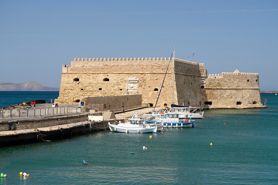 Greece, Crete, Heraklion, fortress of Heraklion called fortress of Koules which is a Venetian building dating from 1523