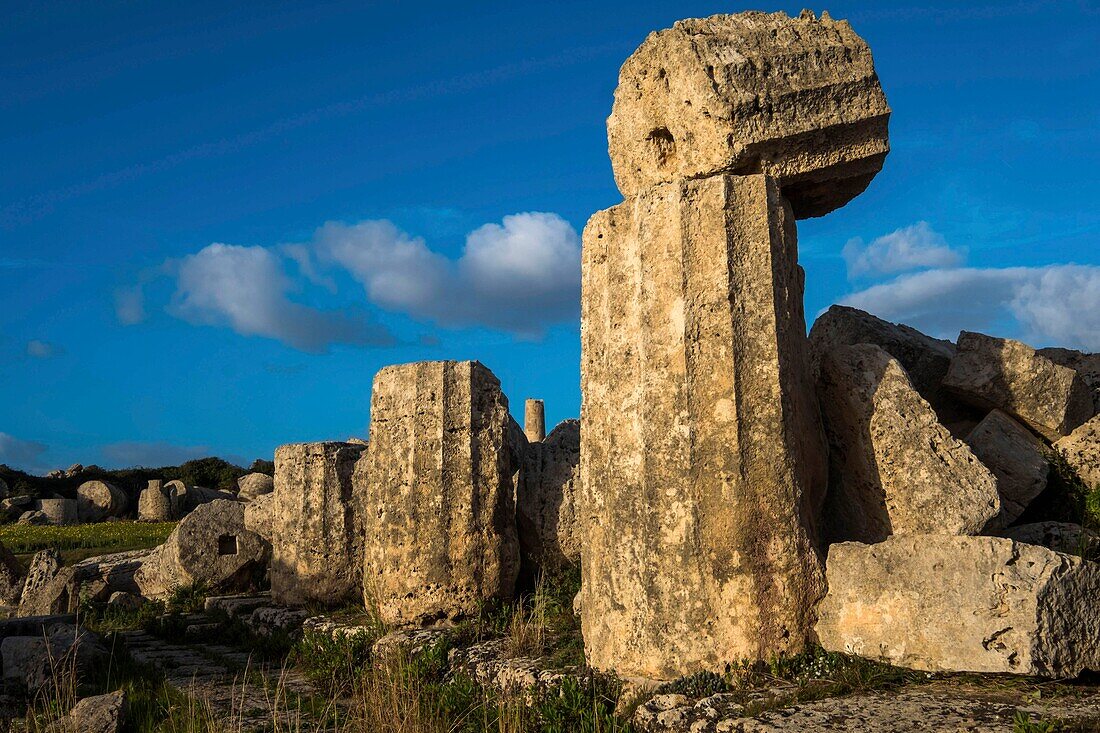 Italy, Sicily, Castelvetrano, ancient city of Selinonte, founded by Megarian Greeks in the 7th century B.C.