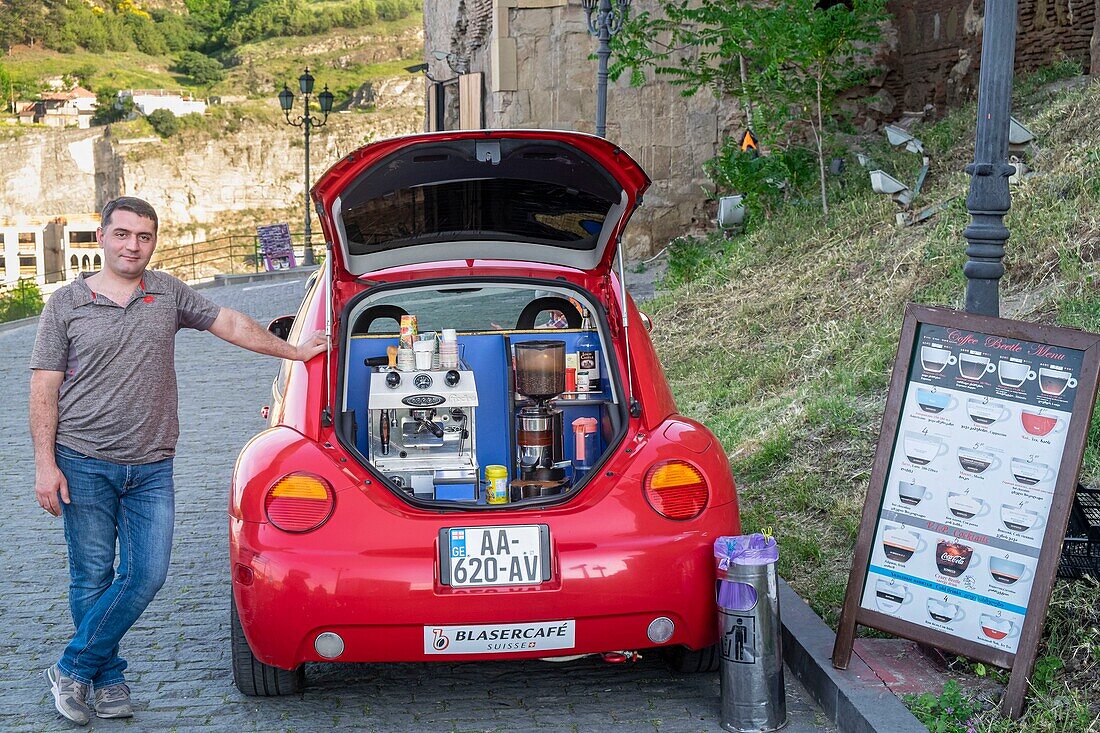 Georgia, Tbilisi, travelling bar in Narikala fortress