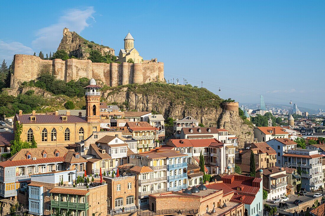 Georgia, Tbilisi, Old Tbilisi or Dzveli Kalaki, Abanotubani district or district of the sulfur baths dominated by Narikala fortress