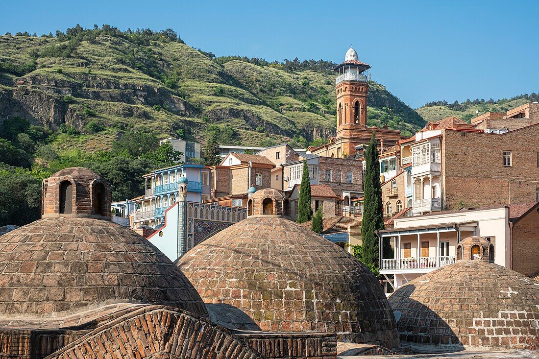 Georgia, Tbilisi, Old Tbilisi or Dzveli Kalaki, Abanotubani district or district of the sulfur baths and the mosque of Tbilisi