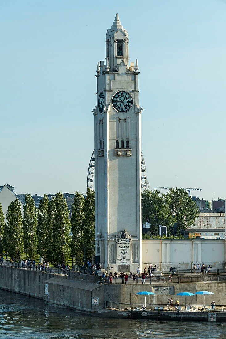 Canada, Quebec, Montreal, the Clock Tower on the Clock Wharf at the Old Port of Montreal