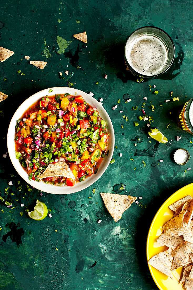 Heirloom Tomato Pico de Gallo served with chips