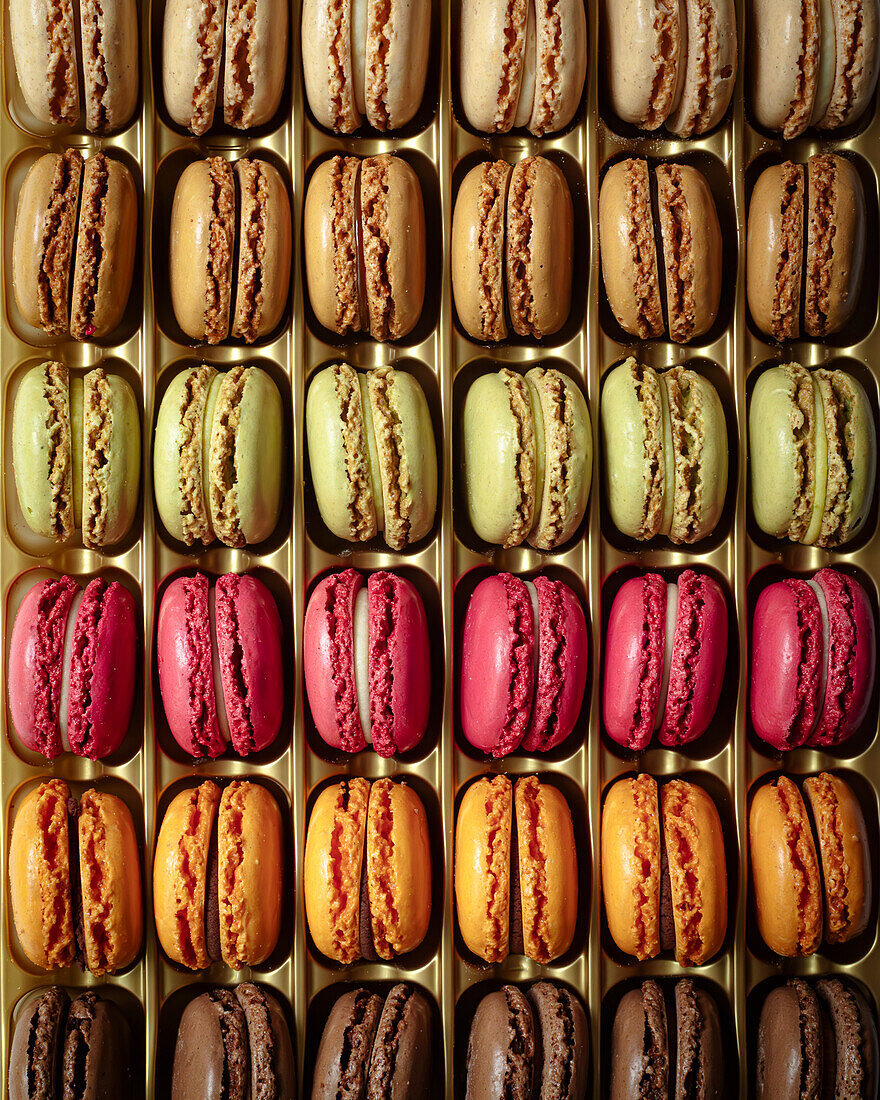 Multi coloured store bought macarons