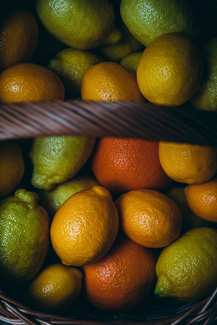 Citrus fruit in a basket