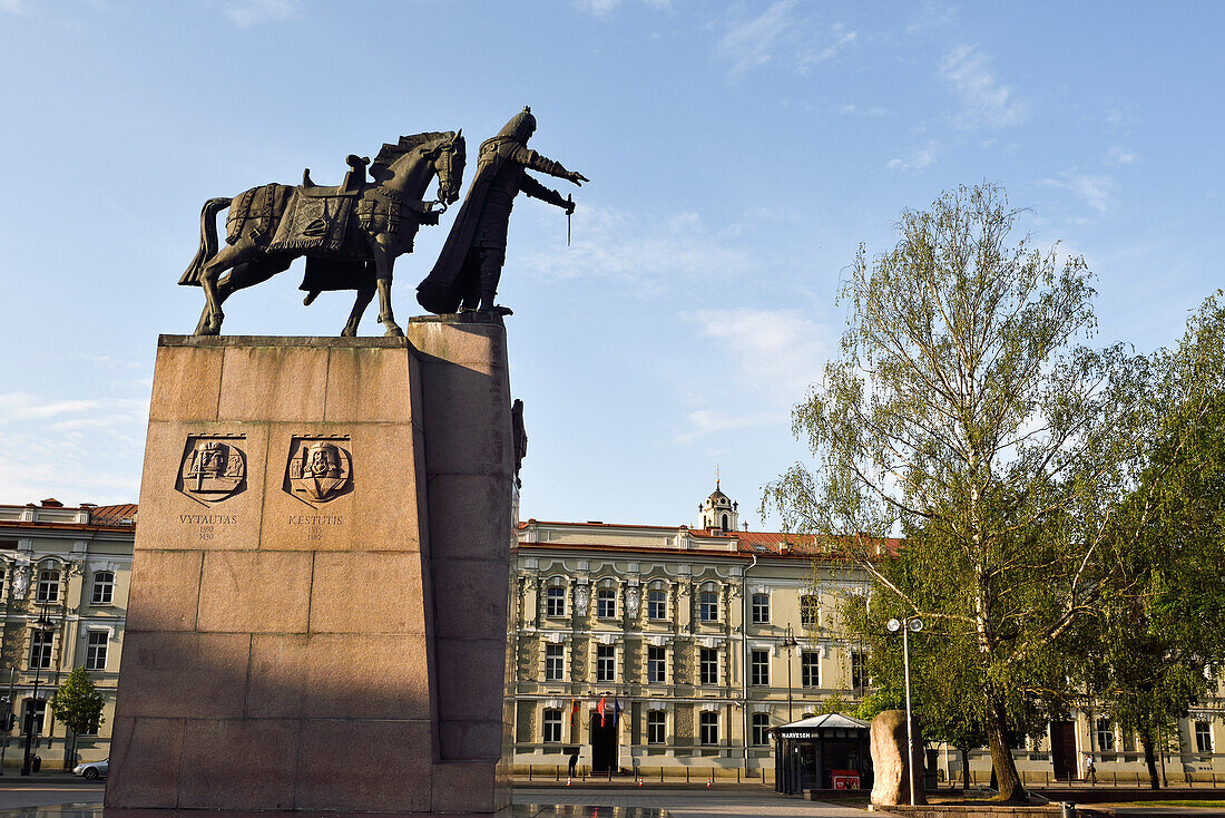 Gediminas-Denkmal, Großherzog von Litauen, 1275-1341, Domplatz, UNESCO-Welterbestätte, Vilnius, Litauen, Europa