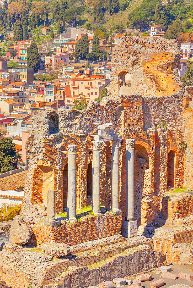 The Greek Theatre, Taormina, Sicily, Italy, Mediterranean, Europe