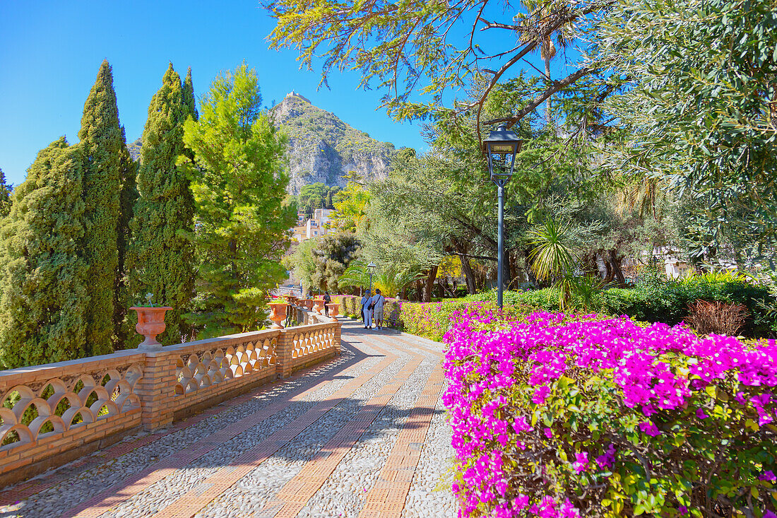 Taormina public gardens, Taormina, Sicily, Italy, Mediterranean, Europe