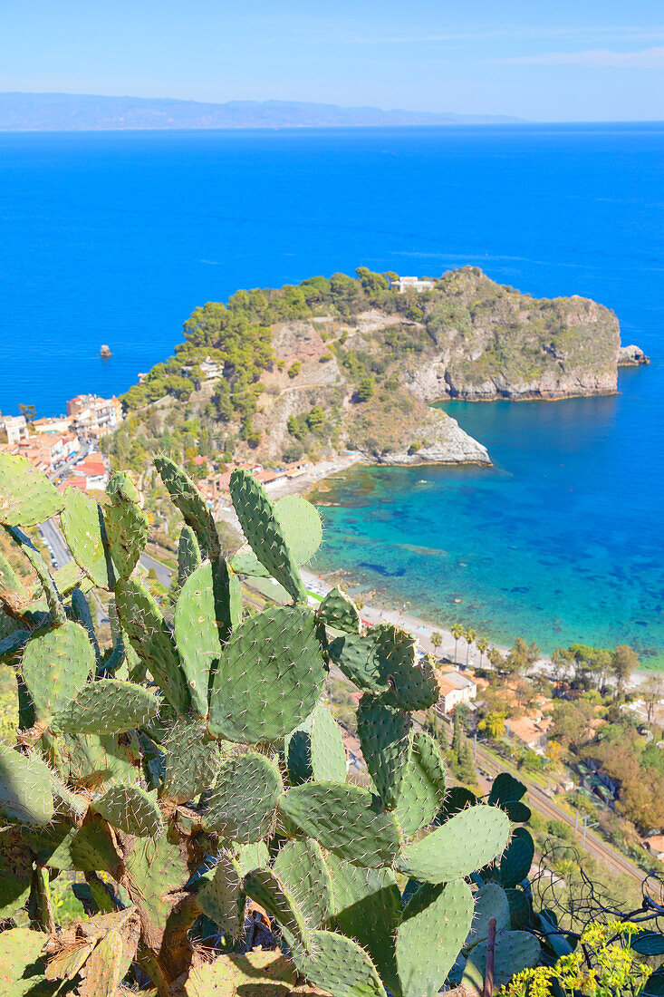 Isola Bella, Blick von oben, Taormina, Sizilien, Italien, Mittelmeer, Europa