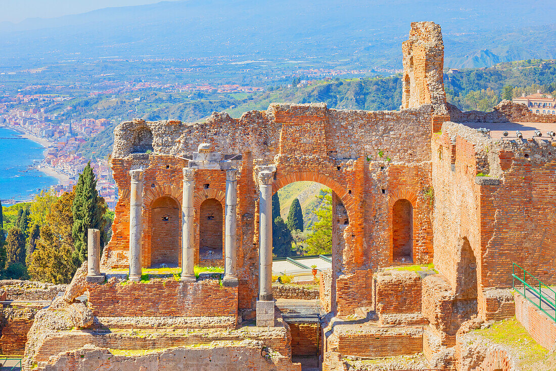 Das Griechische Theater, Taormina, Sizilien, Italien, Mittelmeer, Europa