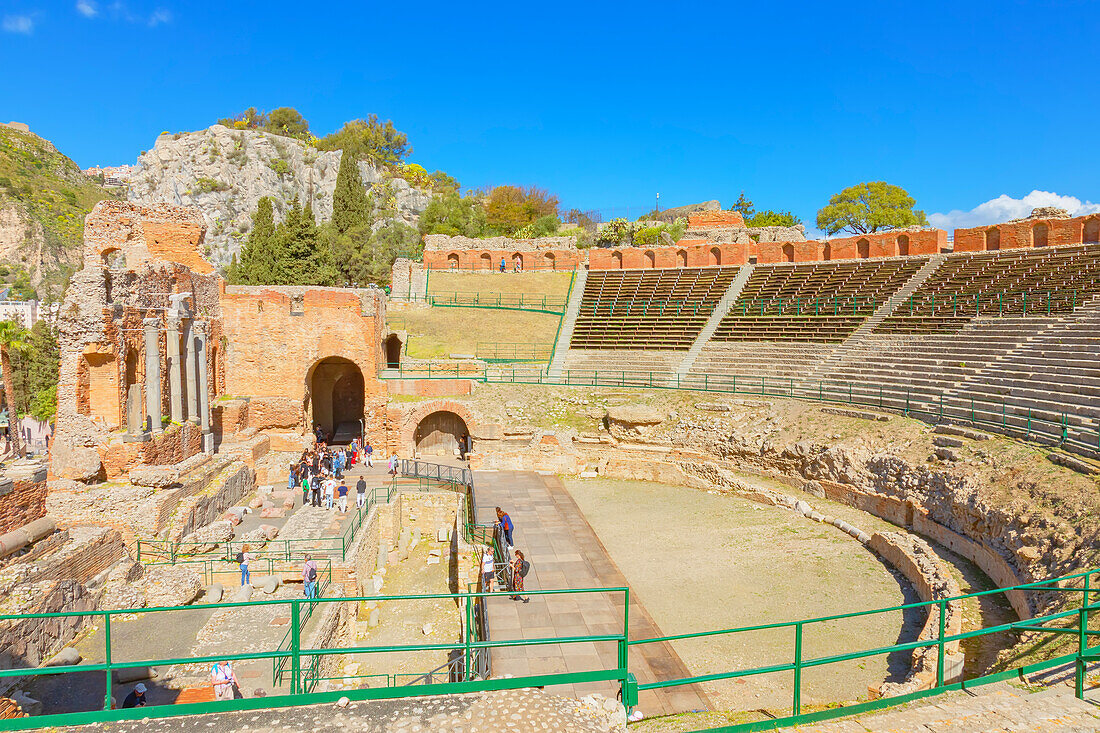 Das Griechische Theater, Taormina, Sizilien, Italien, Mittelmeer, Europa