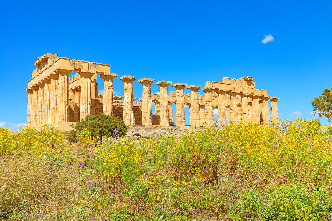 Tempel der Hera (Tempel E), Archäologischer Park von Selinunte, Selinunte, Bezirk Trapani, Sizilien, Italien, Mittelmeerraum, Europa