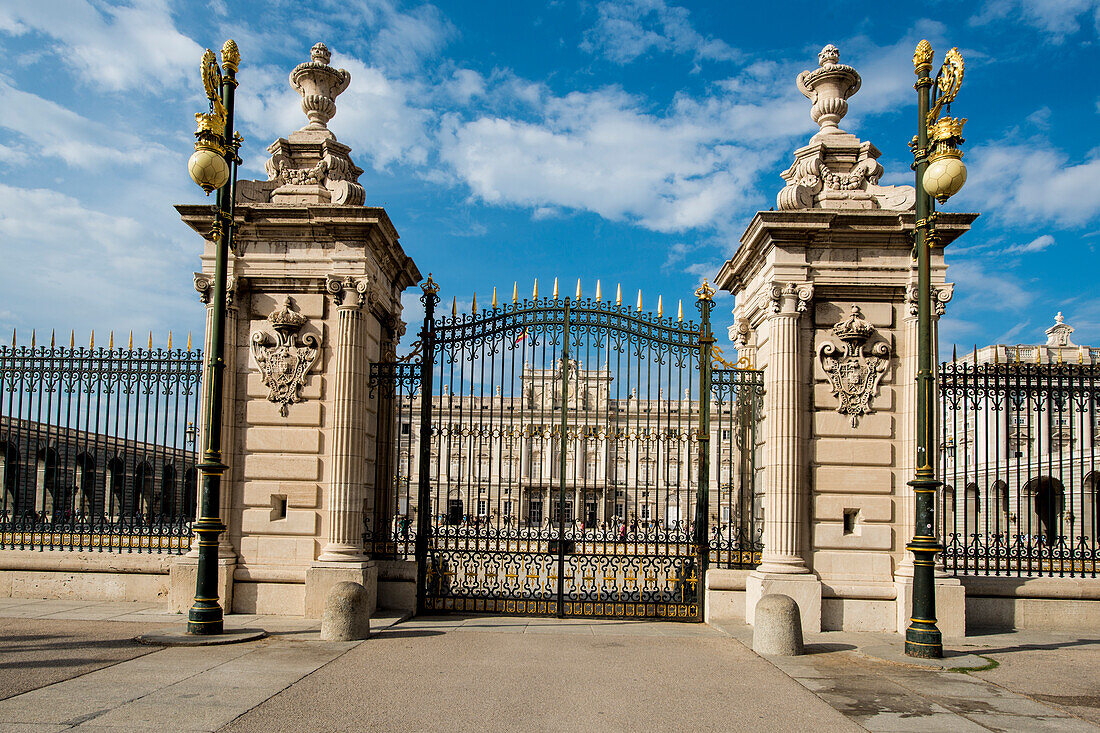 Haupttor zum Königspalast, Madrid, Spanien, Europa