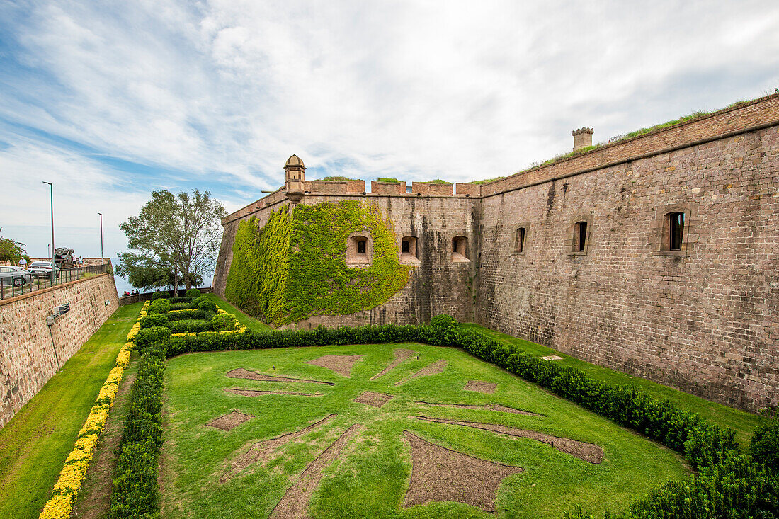 Montjuic Castle old military fortress on Montjuic Mountain overlooking the city, Barcelona, Catalonia, Spain, Europe