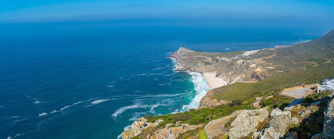 Blick auf Dias Beach vom Leuchtturm aus, Cape of Good Hope Nature Reserve, Kapstadt, Westkap, Südafrika, Afrika