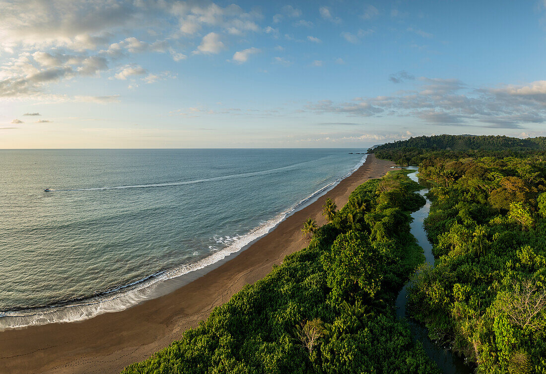 Aerial view of Drake Bay, Puntarenas Province, Costa Rica, Central America