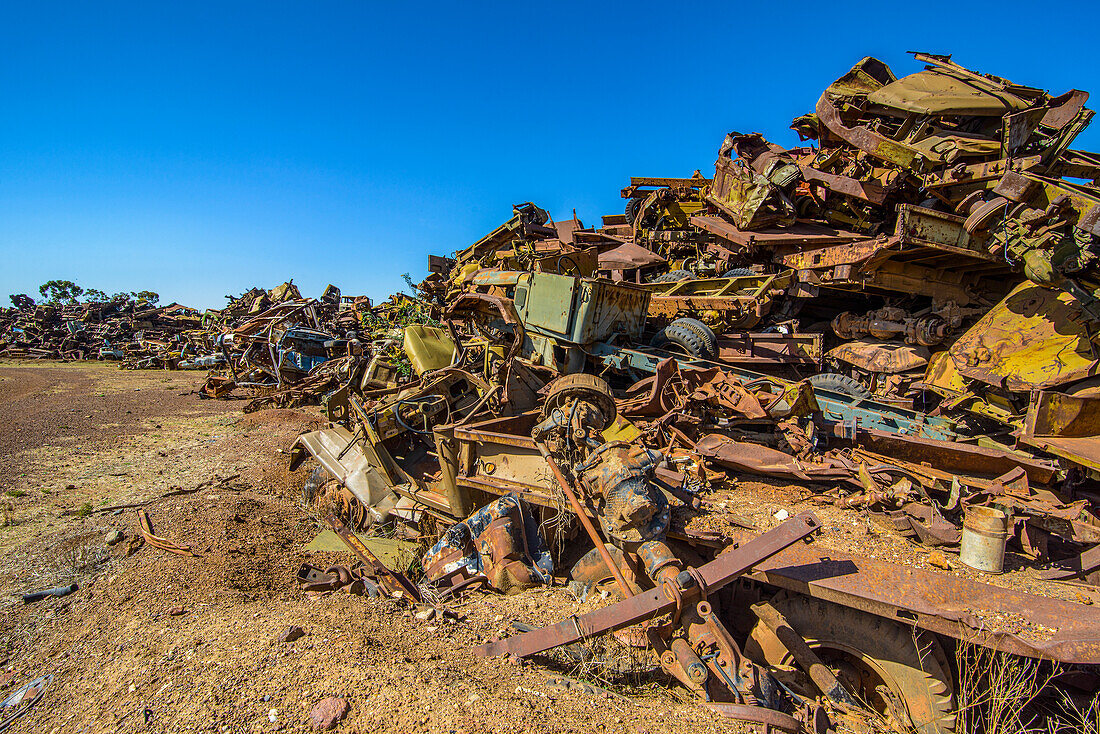 Italian tank cemetery in Asmara, Eritrea, Africa