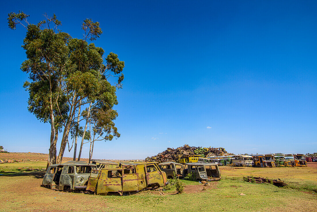 Italian tank cemetery in Asmara capital of Eritrea