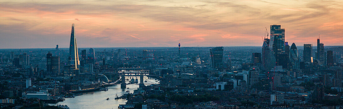 The Shard, River Thames and City of London, London, England, United Kingdom, Europe