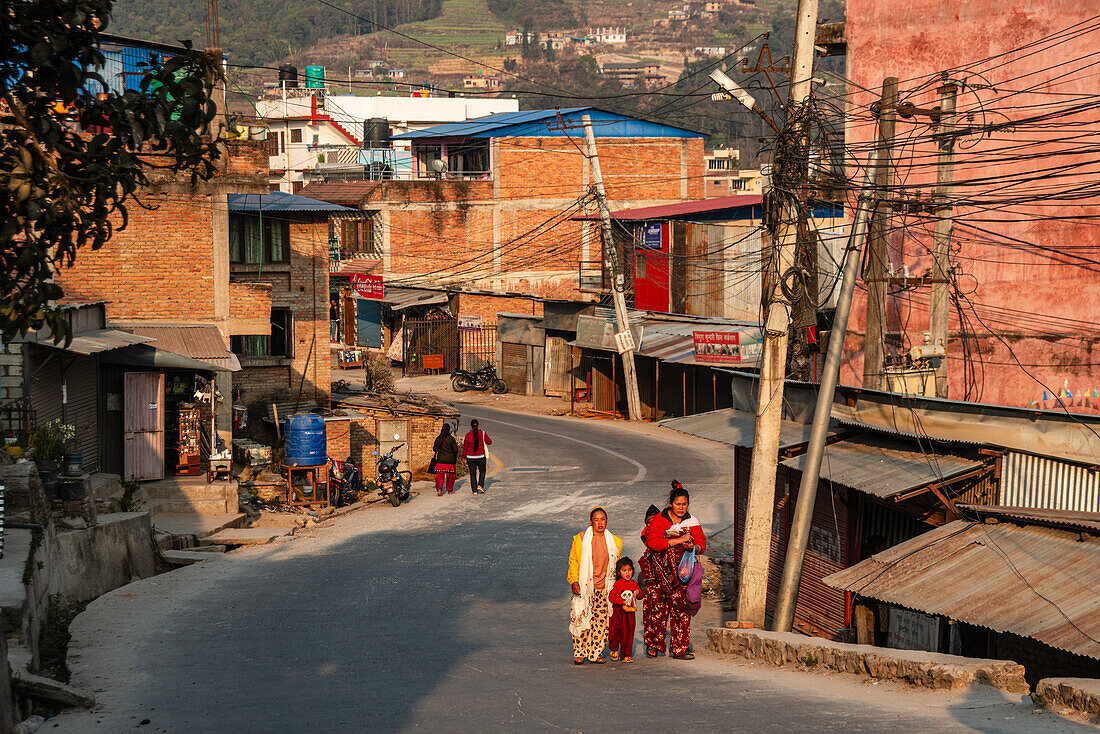 Straße von Sankhu, Nepal, Asien