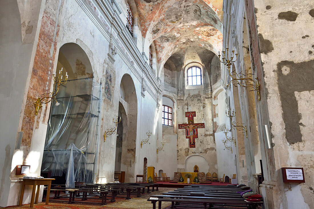 Restaurierung der Fresken in der Mariä-Himmelfahrt-Kirche, Traku-Straße, Altstadt, Vilnius, Litauen, Europa