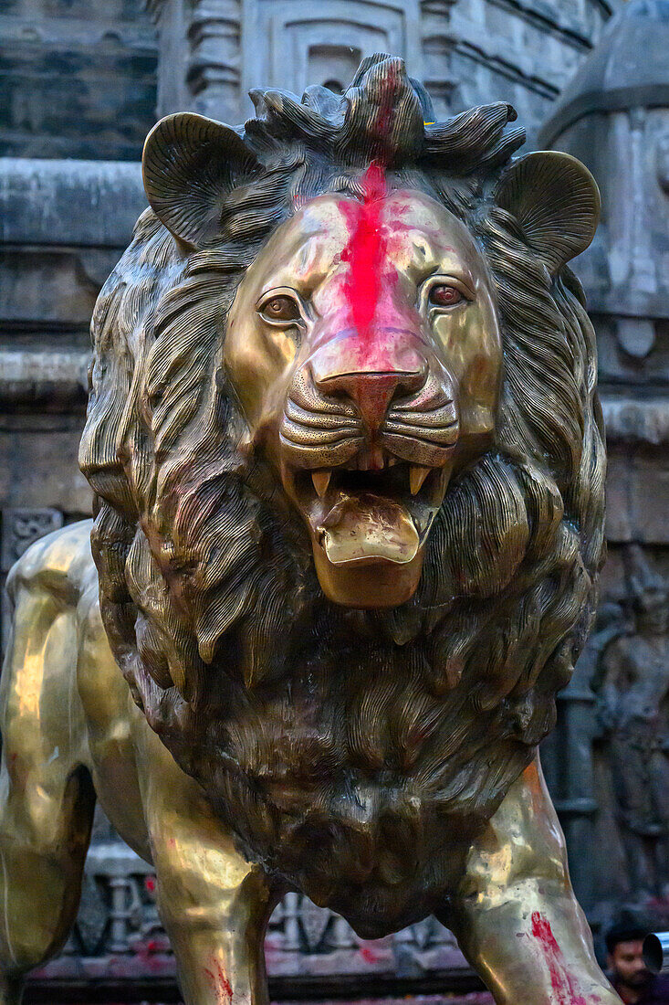 Löwenstatue, Kamakhya-Tempel, Guwahati, Assam, Indien, Asien