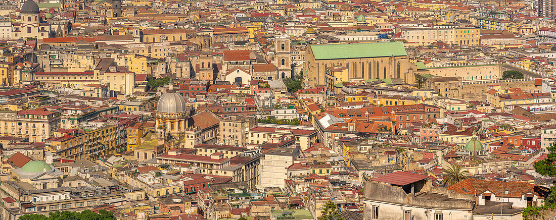 Blick auf die Skyline von Neapel vom Castel Sant'Elmo aus, Neapel, Kampanien, Italien, Europa