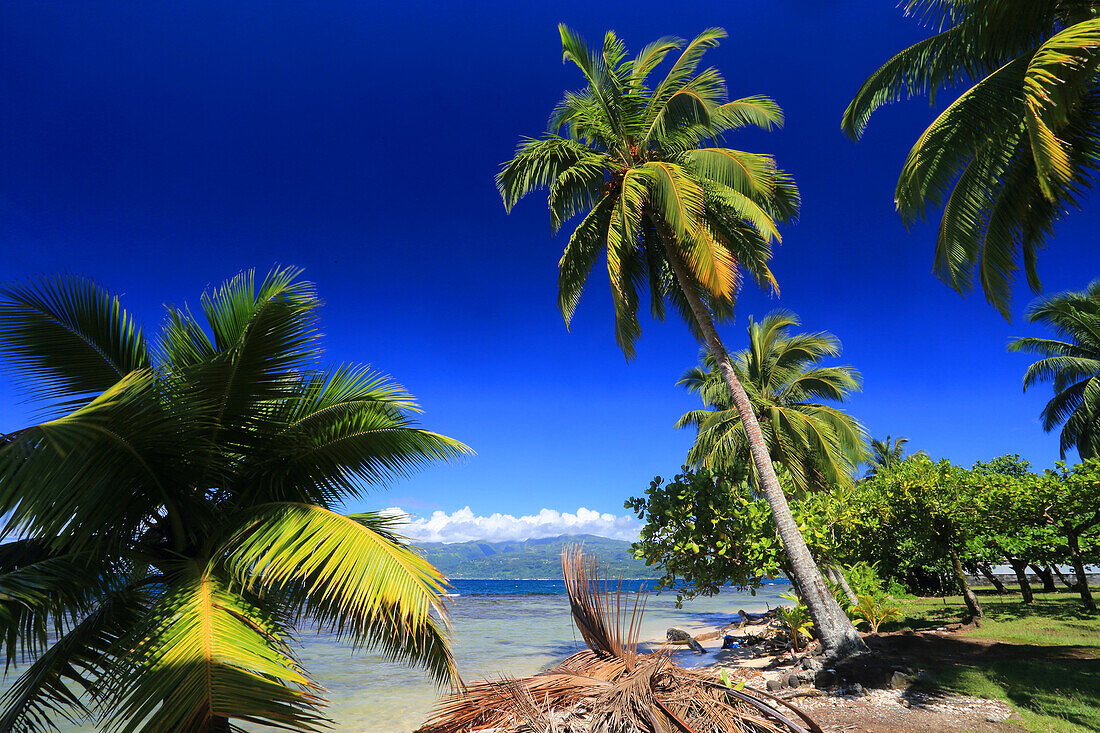 Blick auf Tahiti Iti von der Ostküste Tahitis, Französisch-Polynesien, Südpazifik, Pazifik